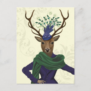 Deer and Fascinator 2 Postcard
