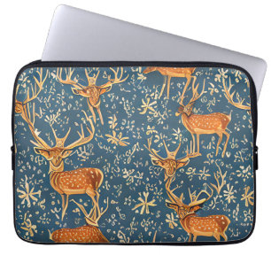 Deer and Flowers Laptop Sleeve