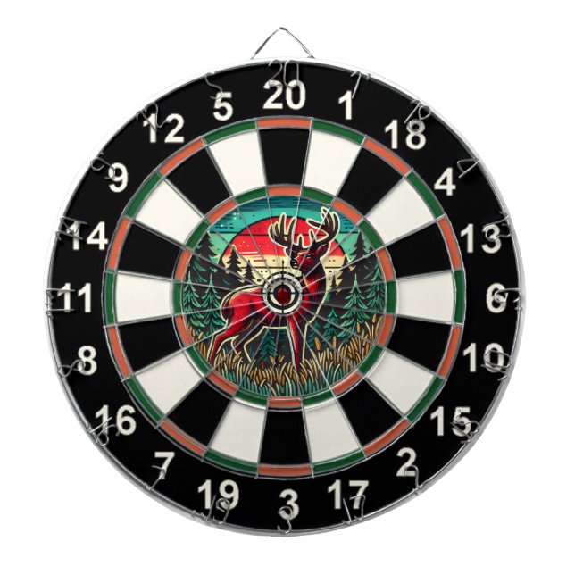 Deer and Forest Target Artwork Dartboard (Front)