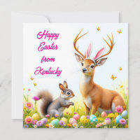 Deer and Grey Squirrel with Rabbit Ears