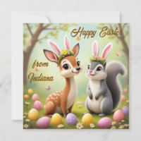Deer and Grey Squirrel with Rabbit Ears