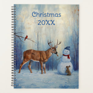 Deer and Happy Snowman Winter Holiday Scene Planner