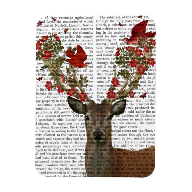Deer and Love Birds 2 Magnet (Vertical)
