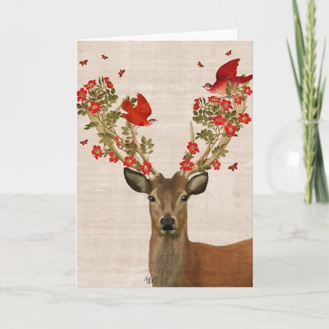 Deer and Love Birds Card (Front)