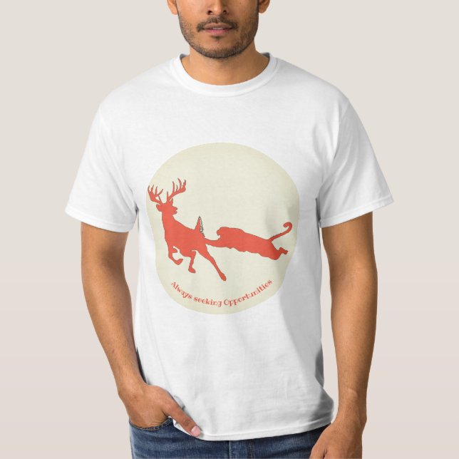 Deer and mountain lion silhouette T-Shirt (Front)