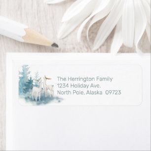 Deer and Pine Trees in Pastels Return Address Label