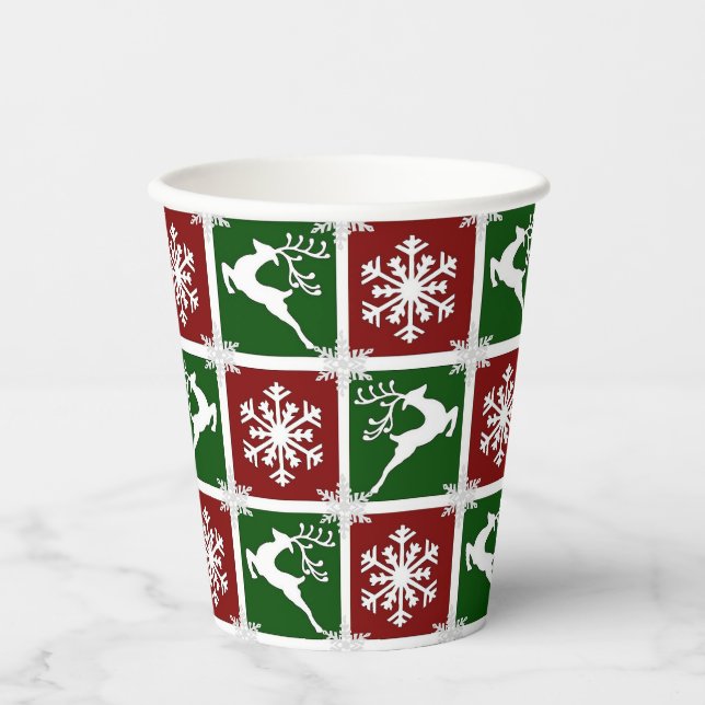 Deer and snowflakes paper cup (Front)