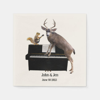 Deer and Squirrel at Piano Napkins