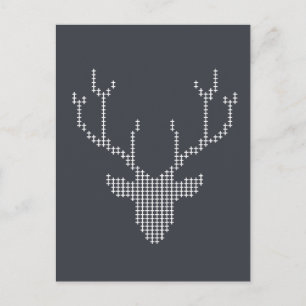 deer animal geometric art mosaic postcard