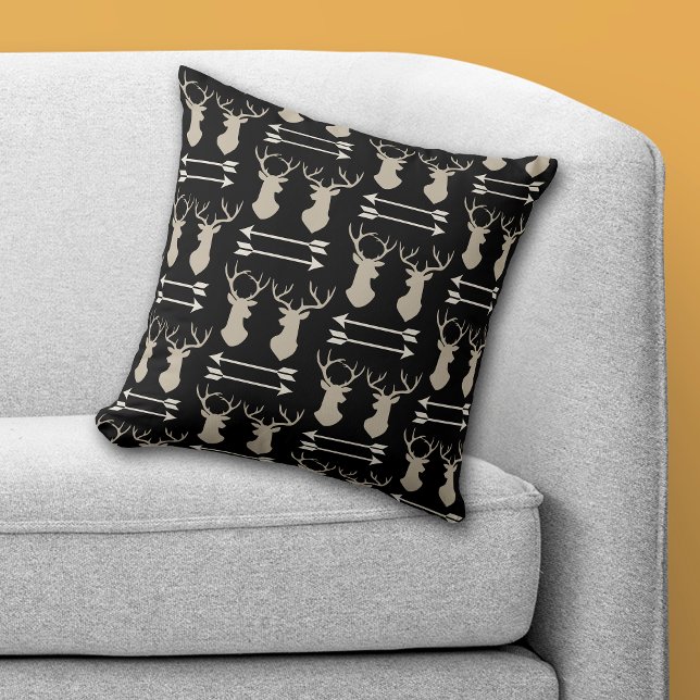 Deer Antler Arrow Pattern on Black Cushion (Creator Uploaded)