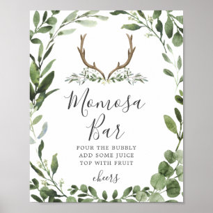 Deer Antler Baby Shower Mimosa Bar Sign