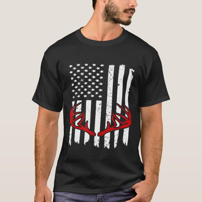 Deer Antler Bow Hunt 2020 Tee Whitetail Hunter Ame (Front)