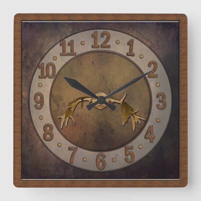 Deer Antler Clock - Man Cave (Front)