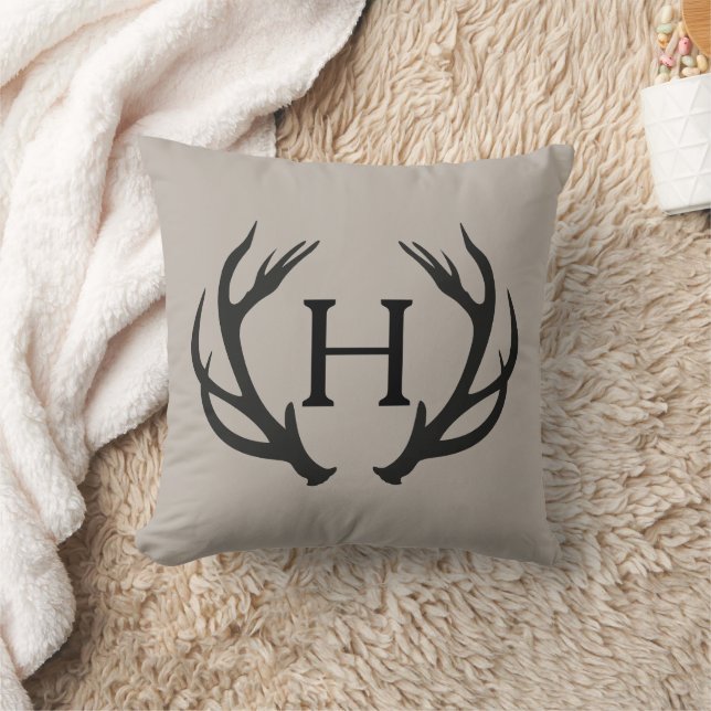 Deer Antler Monogram  Cushion (Blanket)