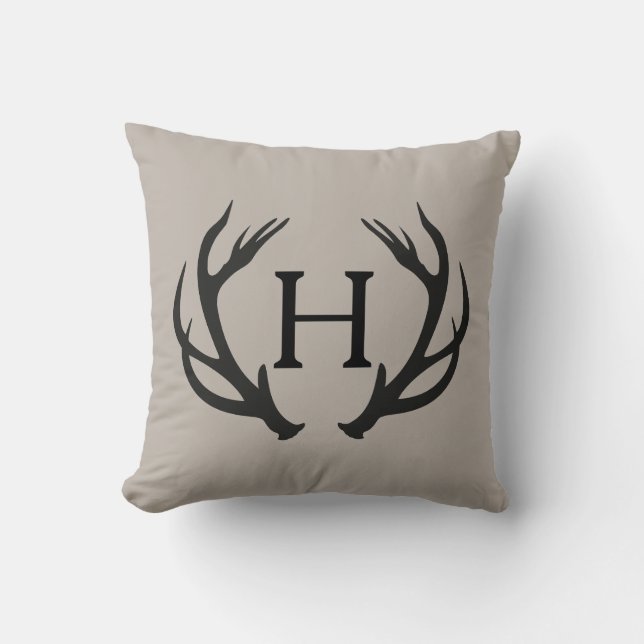Deer Antler Monogram  Cushion (Front)