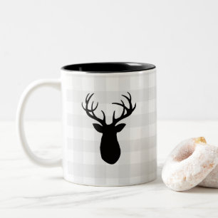 Deer Antler Wilderness Cabin Two-Tone Coffee Mug