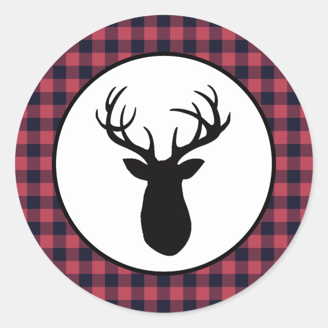Deer Antler Wilderness Mountain Classic Round Sticker (Front)