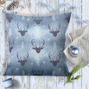 Deer Antlers Arrows Christmas Pattern Blue ID861  Cushion