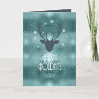 Deer Antlers Arrows Christmas Teal ID861