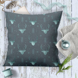 Deer Antlers Arrows Pattern V2 Teal ID861 Cushion