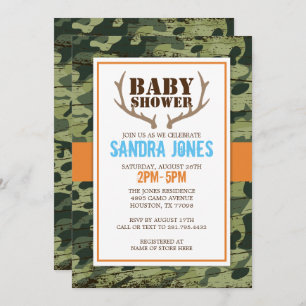 Deer Antlers Baby Shower Invitation