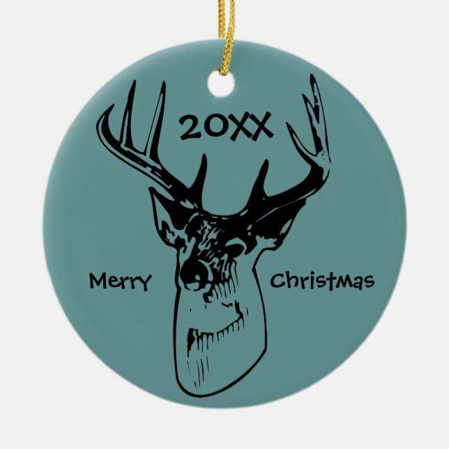 Deer Antlers Hunter Hunting Christmas Ornament (Front)