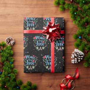 Deer Antlers In Snowflakes  Wrapping Paper