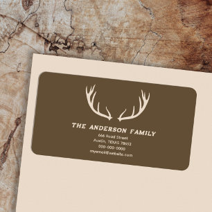 Deer Antlers Return Address Label