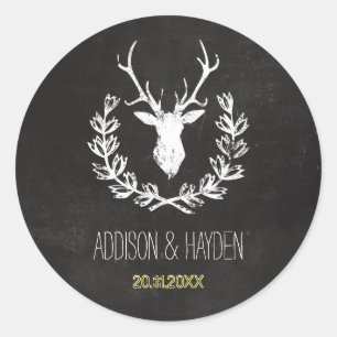 Deer Antlers   Rustic Chalkboard Envelope Seal