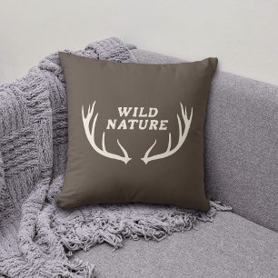 Deer Antlers & Wild Nature Cushion