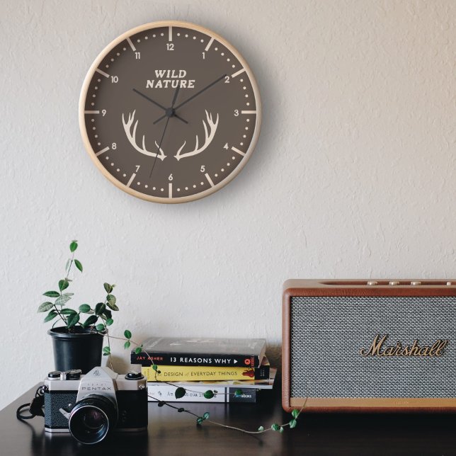 Deer Antlers & Wild Nature Wall Clock (Deer Antlers & Wild Nature Wall Clock)