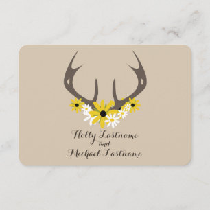 Deer Antlers + Wildflowers Wedding R.S.V.P. RSVP Card