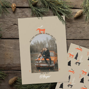 Deer & Arch Photo Christmas Card