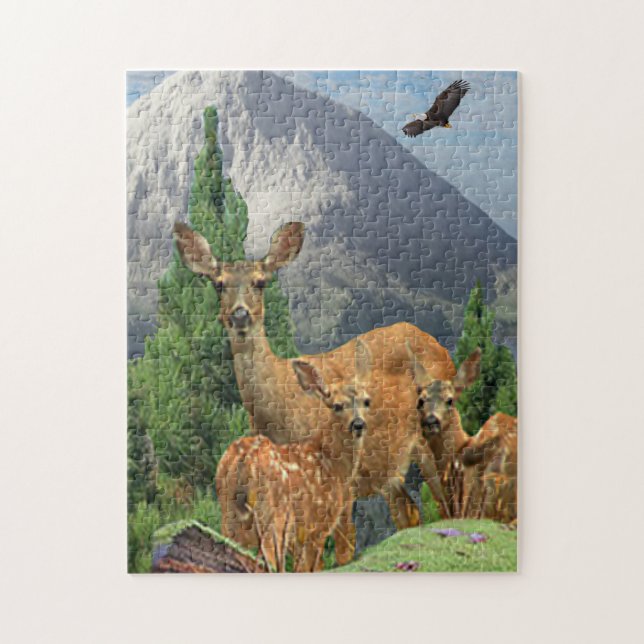 Deer art jigsaw puzzle (Vertical)