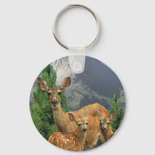 Deer art key ring