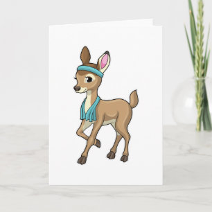 Deer at Fitness with Towel Card