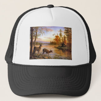 Deer At Lake Trucker Hat