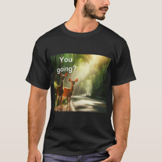 Deer at road T-Shirt