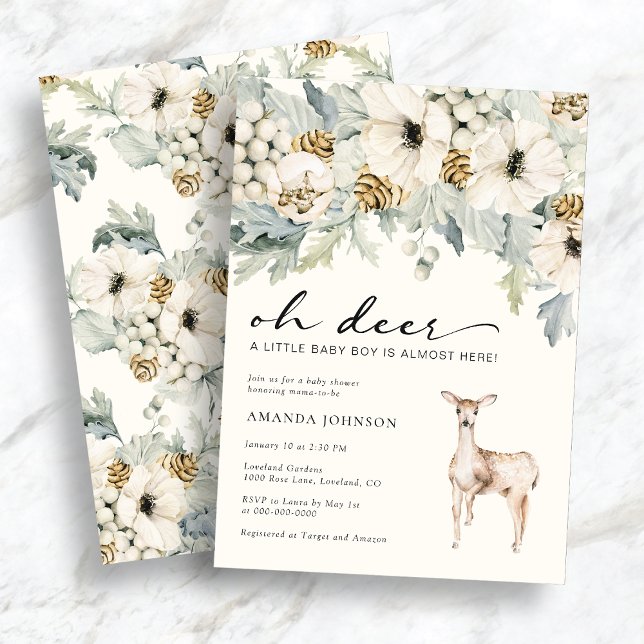 Deer Baby Boy Shower Invitation (Deer Baby Boy Shower Invitation
)