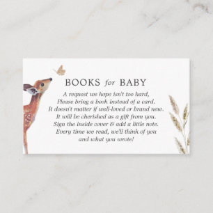 Deer Baby Shower Books For Baby Enclosure Card