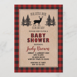 Deer Baby Shower, Christmas Shower, Holidays Invitation