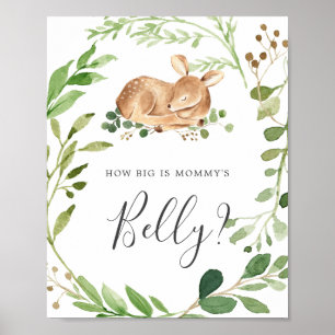Deer Baby Shower Guess How Big is Mummy's Belly Poster