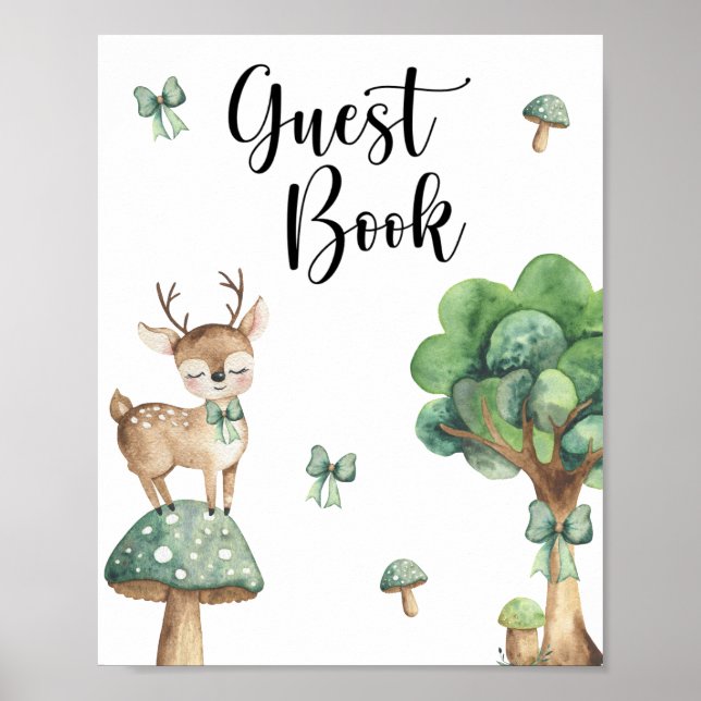 Deer Baby Shower - guest book (Front)
