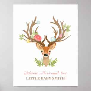 Deer Baby shower guestbook fingerprints woodland