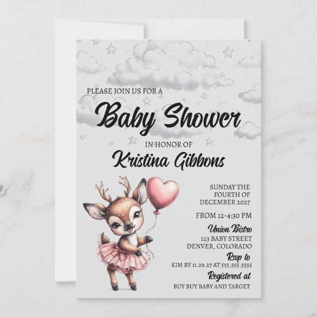 Deer Baby Shower Invitation (Front)