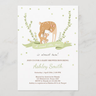 Deer baby shower invitation Woodland Forest animal