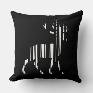 DEER BAR CODE Stag Barcode Pattern Design Cushion