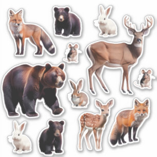 Deer, Bear, Rabbits, Fox Custom Cut Stickers