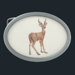 Deer Belt Buckle<br><div class="desc">Hand-painted illustration of a spotted deer</div>
