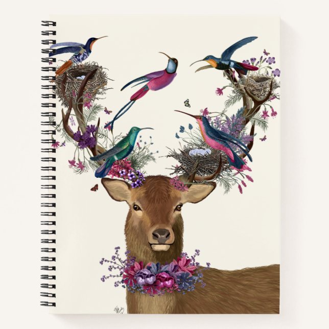 Deer Birdkeeper, Tropical Bird Nests Notebook (Front)